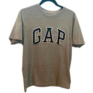 Vintage Grey Gap Short Sleeve T-Shirt, Varsity Style, Relaxed Fit, Sporty Chic M